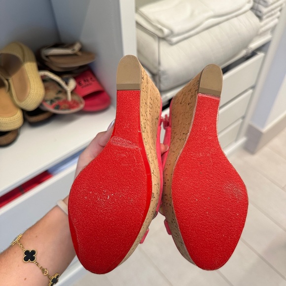 Christian Louboutin Fuchsia Wedge Heels - Picture 5 of 9